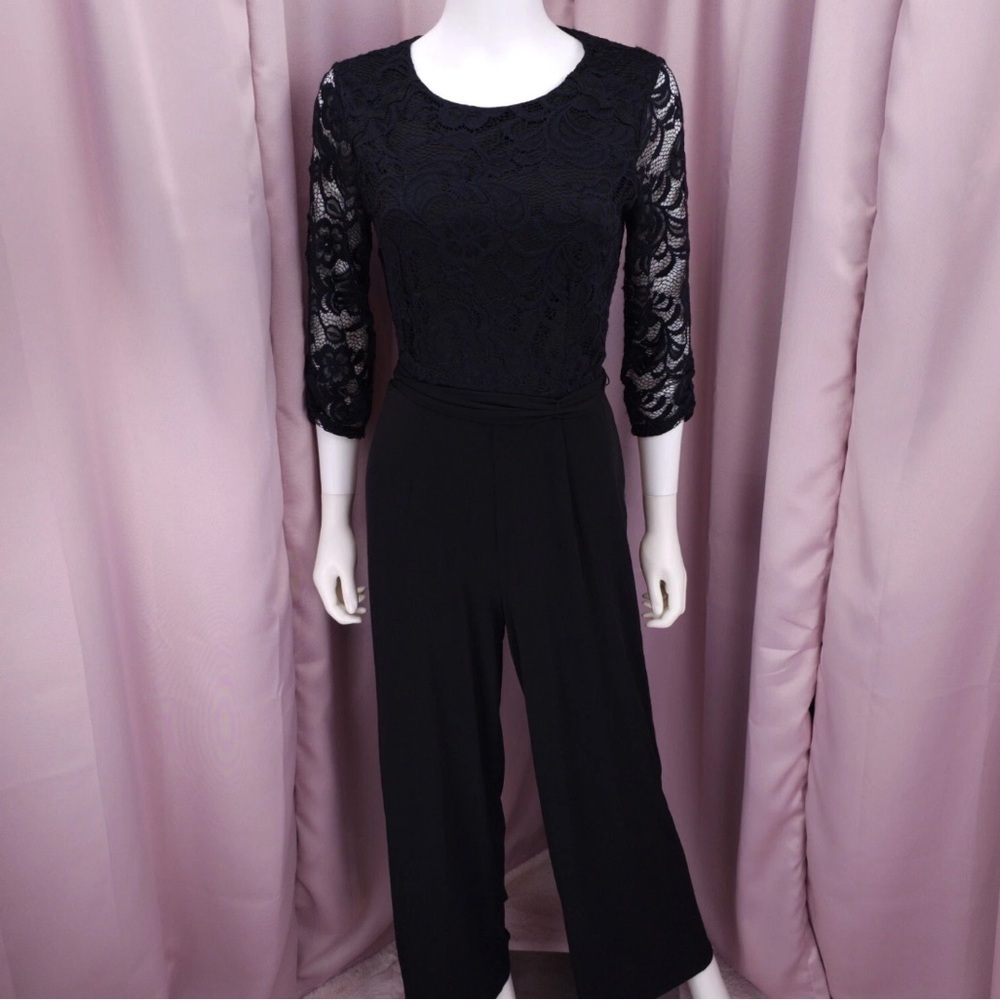 Apt 9 Elegant Black Lace Jumpsuit Sz Small